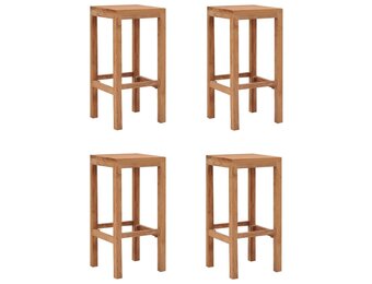 vidaXL Barkrukken 4 st. Massief Teakhout - 34% Korting!