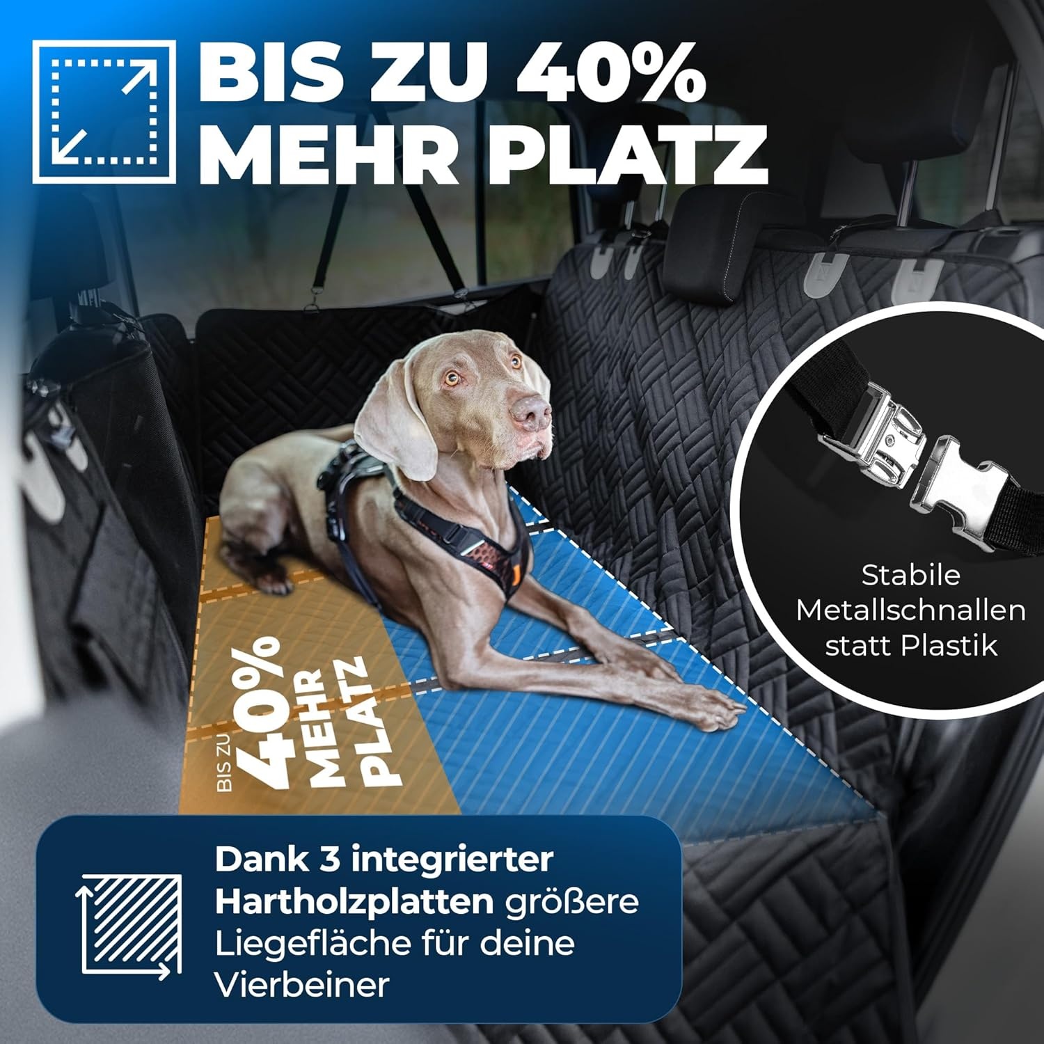 PfotenPass Hondendeken Achterbank (35% Korting!) - Waterdicht & Krasbestendig