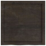 vidaXL Wastafelblad Massief Hout Donkerbruin - 60x60cm - 35% Korting