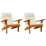 vidaXL Adirondack Stoelkussens Crème - 2 stuks - 63% Korting!