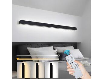 Dimbare LED Wandlamp Zwart 120cm - 44W - Incl. Afstandsbediening - 29% Korting