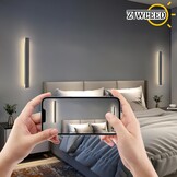 Dimbare LED Wandlamp Zwart 120cm - 44W - Incl. Afstandsbediening - 29% Korting