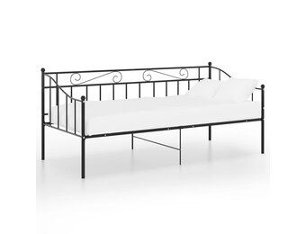 vidaXL Slaapbankframe Metaal Zwart 90x200cm - 54% Korting!