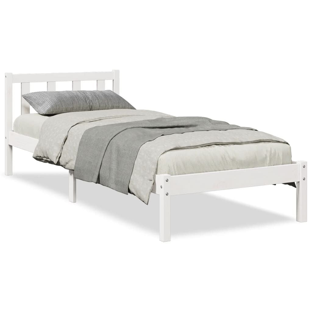vidaXL Bedframe Grenenhout Wit 100x220 cm - 33% Korting!