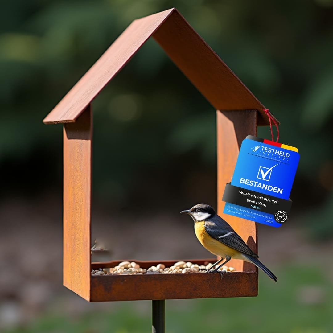 Vogelhuis met Standaard - Weerbestendig Metaal (120cm) - 30% Korting