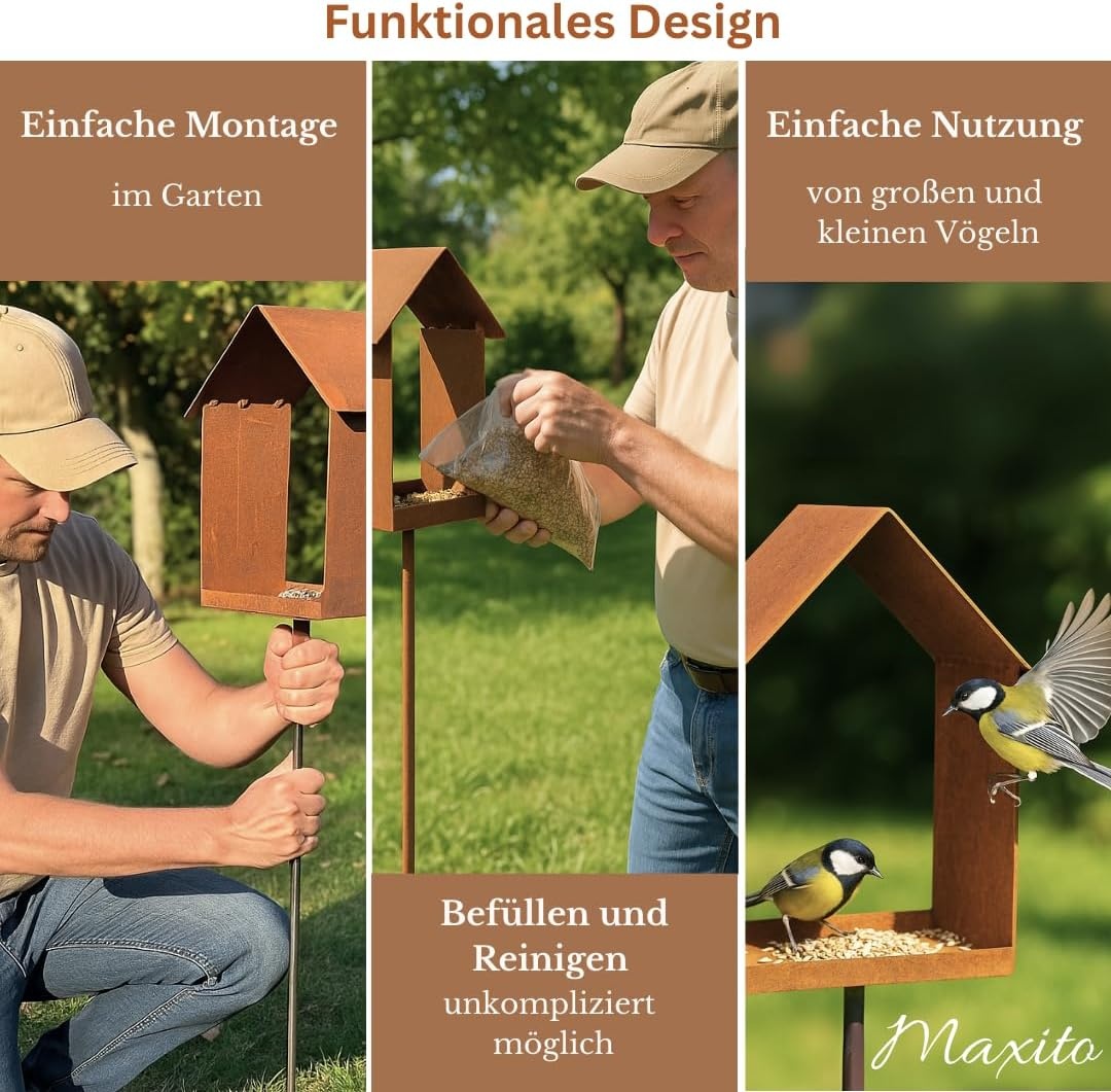 Vogelhuis met Standaard - Weerbestendig Metaal (120cm) - 30% Korting