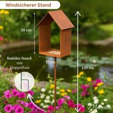 Vogelhuis met Standaard - Weerbestendig Metaal (120cm) - 30% Korting
