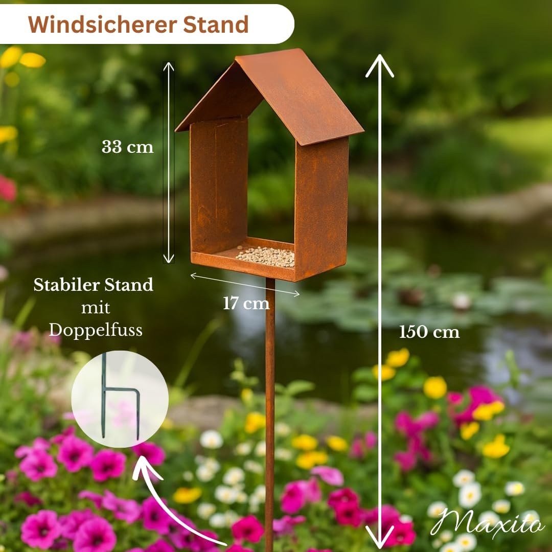 Vogelhuis met Standaard - Weerbestendig Metaal (120cm) - 30% Korting