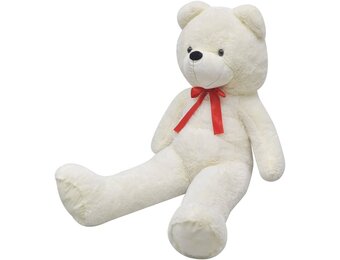 vidaXL XXL Teddybeer 85cm - Zacht Pluche Wit | 28% Korting