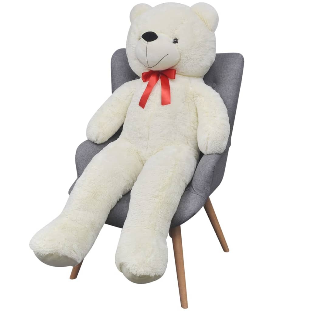 vidaXL XXL Teddybeer 85cm - Zacht Pluche Wit | 28% Korting