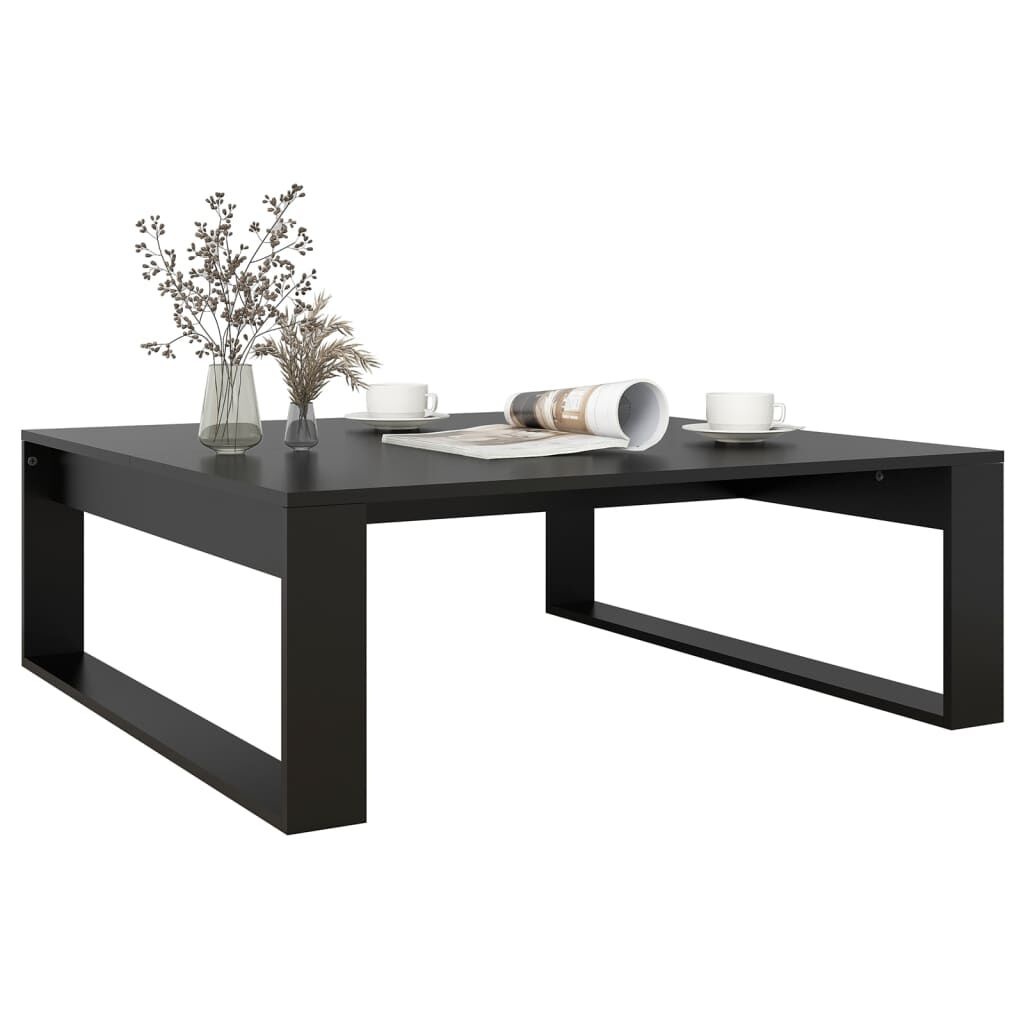 vidaXL Salontafel 100x100x35cm Bewerkt Hout Zwart - 33% Korting!