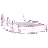 vidaXL Bedframe Fluweel 140x200cm Donkergrijs | -34%