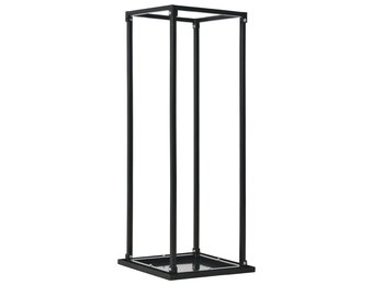 vidaXL Haardhoutrek Staal Zwart (37x37x113 cm) - 51% Korting!