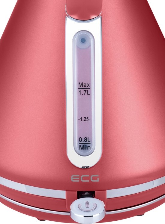 ECG RK 1708 Tradizione Corsa Waterkoker - Rood - 44% Korting!