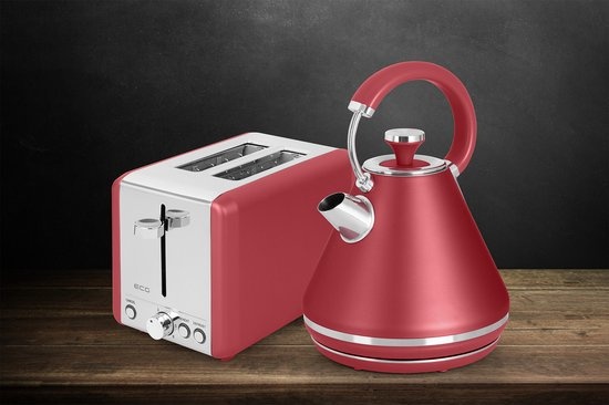 ECG RK 1708 Tradizione Corsa Waterkoker - Rood - 44% Korting!