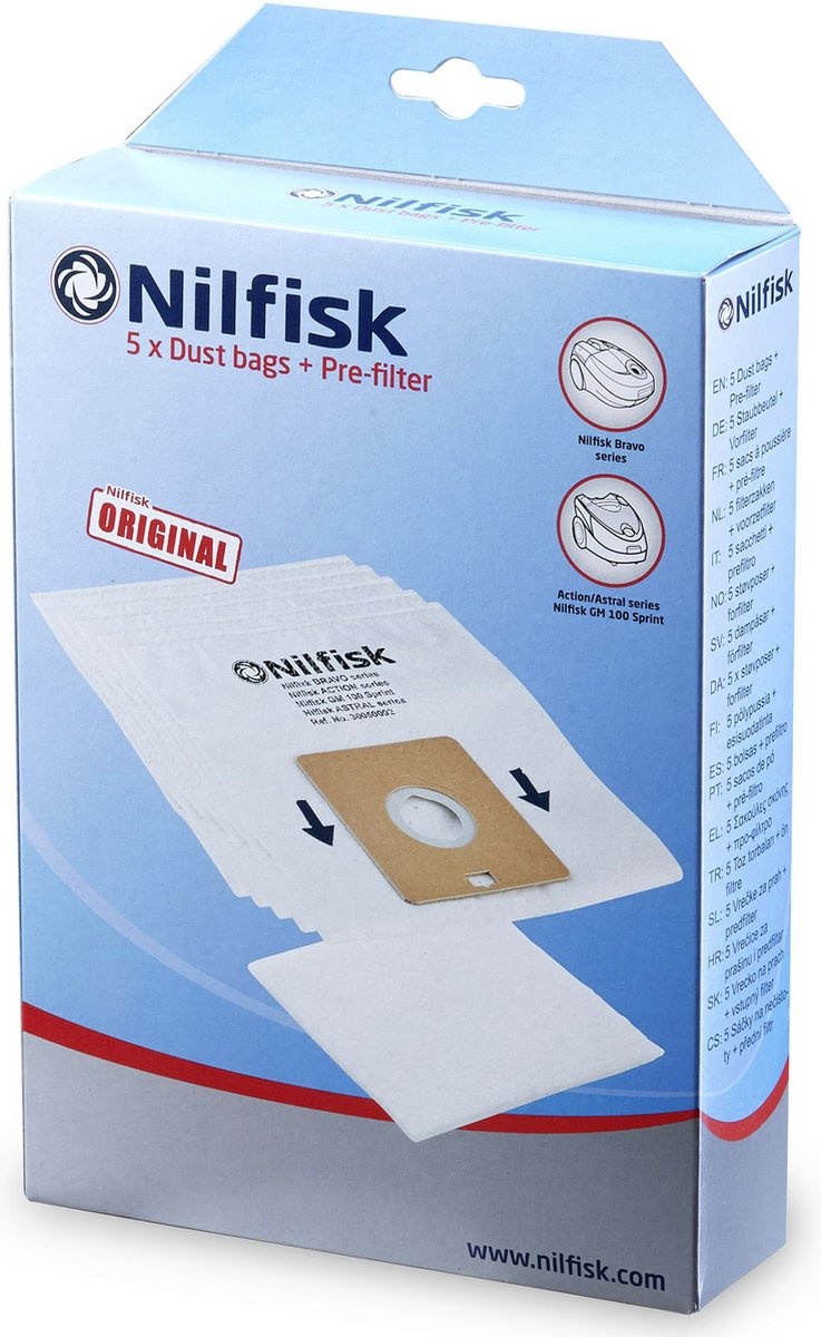 Nilfisk Stofzakken Bravo Serie - 5 stuks - Nu 46% korting!