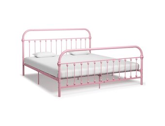 vidaXL Bedframe metaal roze 180x200 cm