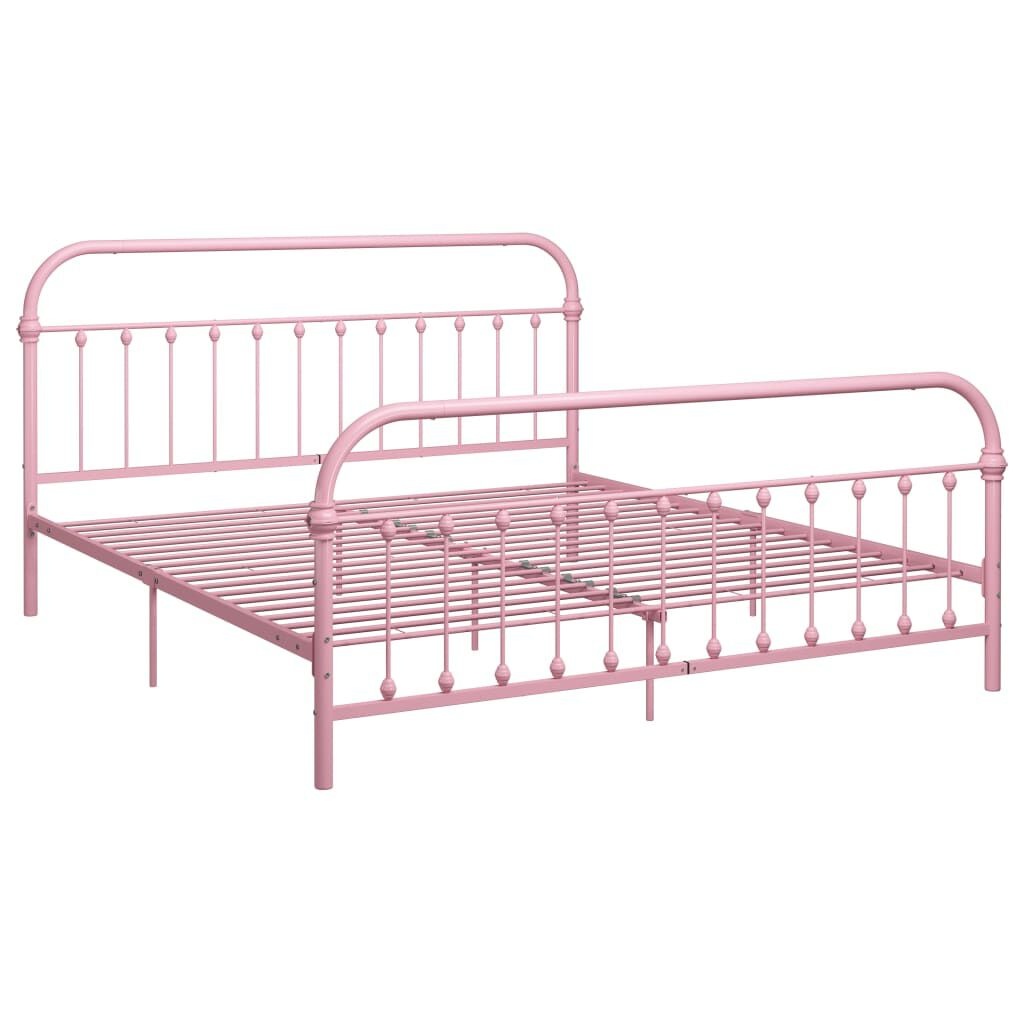 vidaXL Bedframe metaal roze 180x200 cm