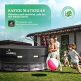 UIRWAY 12 ft rond zwembadafdekking, bovengronds zwembad winterhoes met zwembadaccessoires, 420D zeil, ideaal voor waterdicht en stofdicht