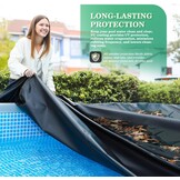 UIRWAY 12 ft rond zwembadafdekking, bovengronds zwembad winterhoes met zwembadaccessoires, 420D zeil, ideaal voor waterdicht en stofdicht