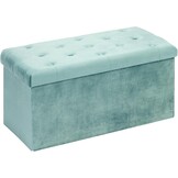 Bonlife bank fluwelen opbergdoos met deksel zitsteun met opbergruimte stoffen opbergruimte opklapbare voetenbank fluwelen stof, groen, 80 x 40 x 40 cm ...