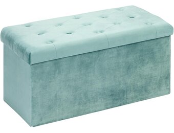 Bonlife bank fluwelen opbergdoos met deksel zitsteun met opbergruimte stoffen opbergruimte opklapbare voetenbank fluwelen stof, groen, 80 x 40 x 40 cm ...