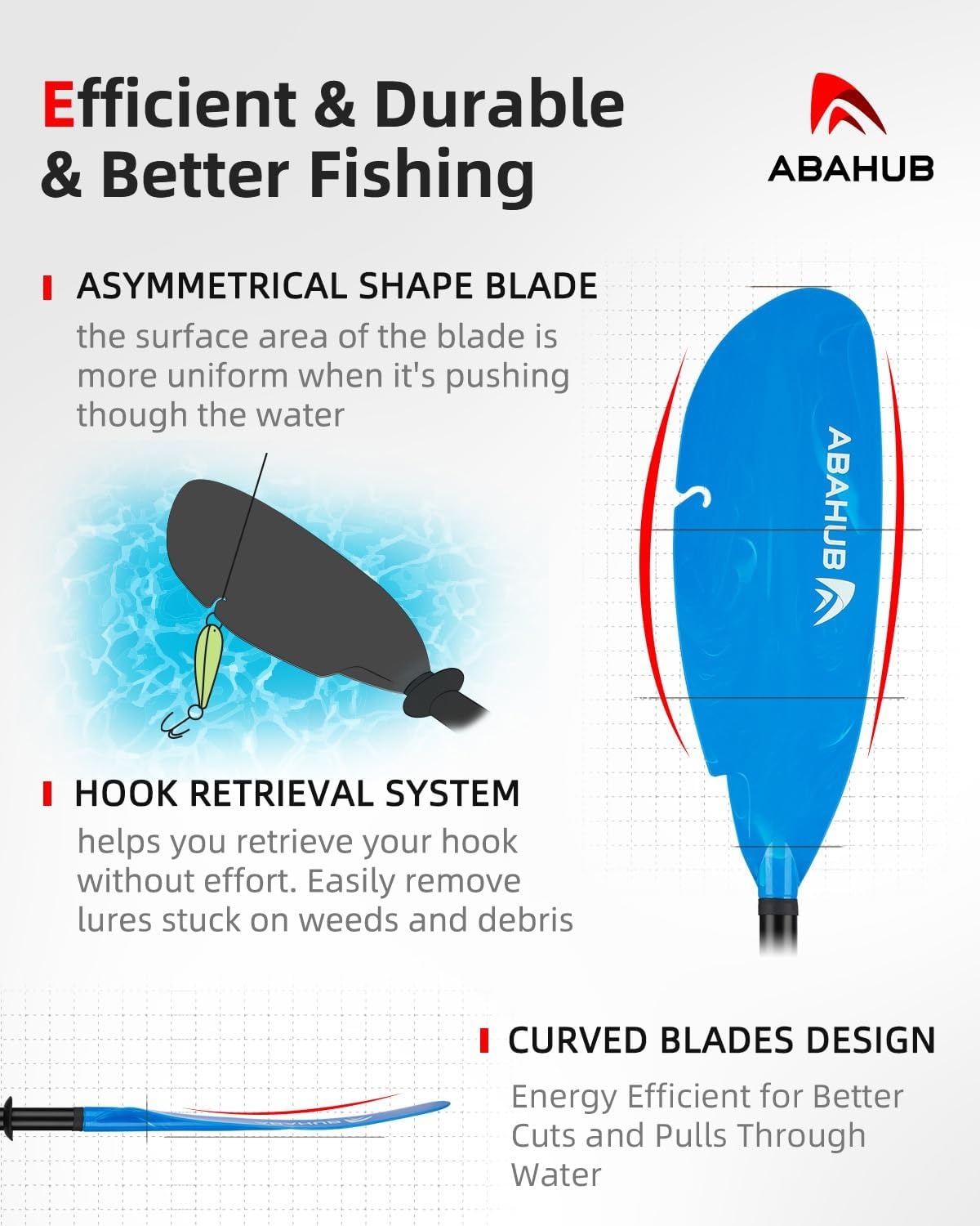Abahub Kajak-peddel, Verstelbaar (240-260cm) | 26% Korting!
