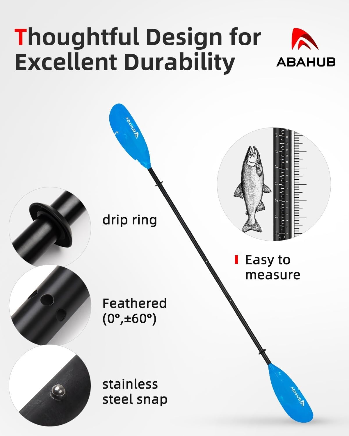 Abahub Kajak-peddel, Verstelbaar (240-260cm) | 26% Korting!
