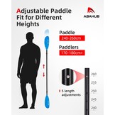 Abahub Kajak-peddel, Verstelbaar (240-260cm) | 26% Korting!