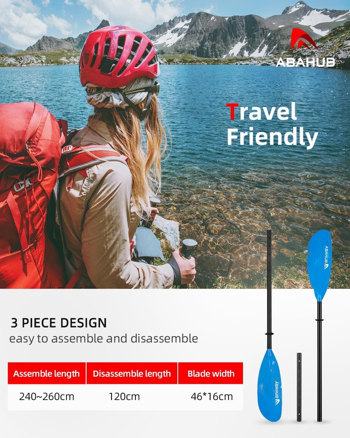 Abahub Kajak-peddel, Verstelbaar (240-260cm) | 26% Korting!