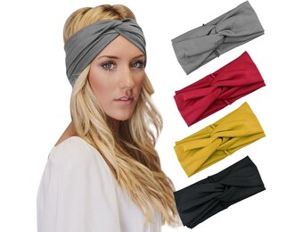 DRESHOW Set van 4 Haarbanden - Comfortabel & Veelzijdig - 12% Korting!