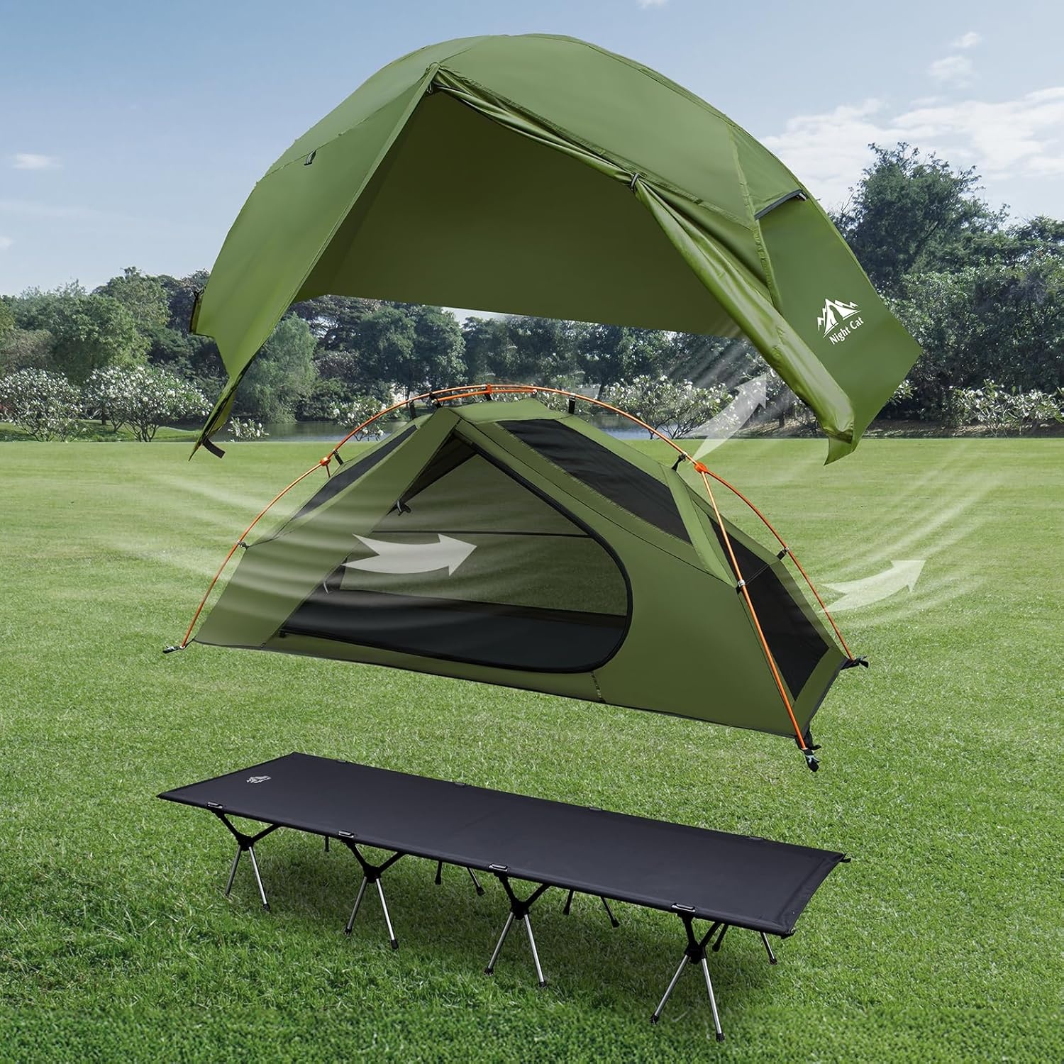 Night Cat 1-Persoons Tent met Bed - 29% Korting
