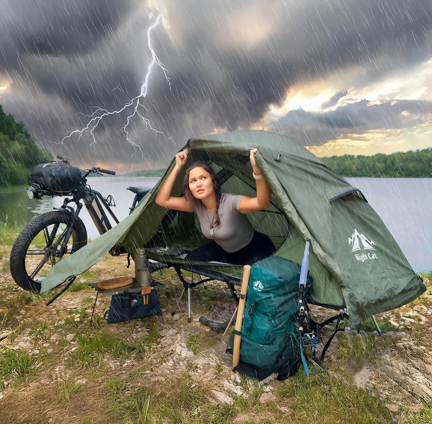 Night Cat 1-Persoons Tent met Bed - 29% Korting