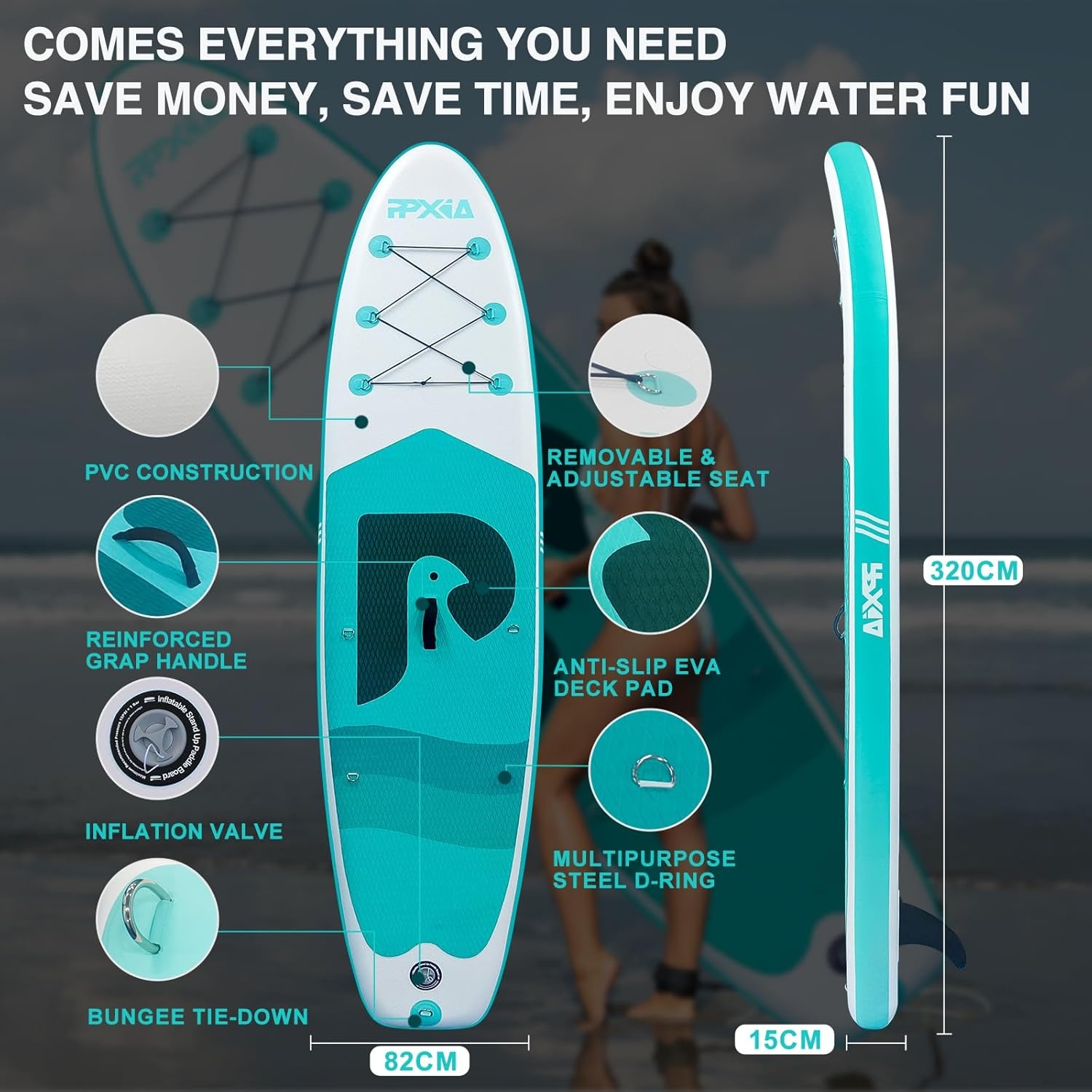 Opblaasbaar SUP-board met Zitting - 29% Korting!