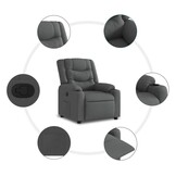 vidaXL Fauteuil verstelbaar stof donkergrijs | 41% Korting