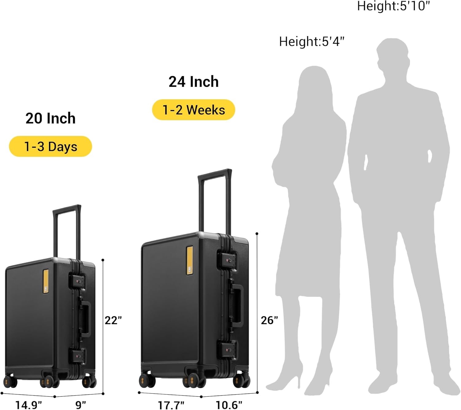 LEVEL8 Zipperless Koffer 24" Zwart - 29% Korting!
