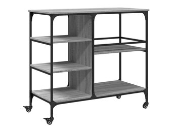 vidaXL Keukentrolley: 29% Korting! Grijs Sonoma Eiken, 100x45x89,5 cm