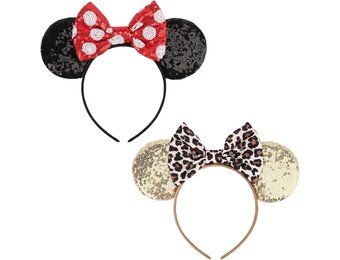 DRESHOW Muis Oren Hoofdbanden - 2 stuks met Glitter Strik - 20% Korting!