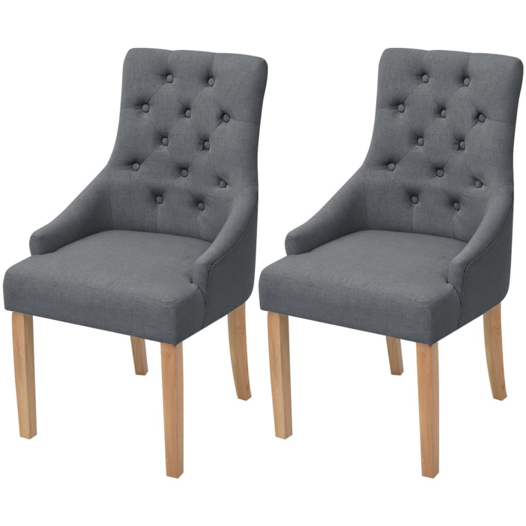 vidaXL Eetkamerstoelen Donkergrijs (2 stuks) - 34% korting!