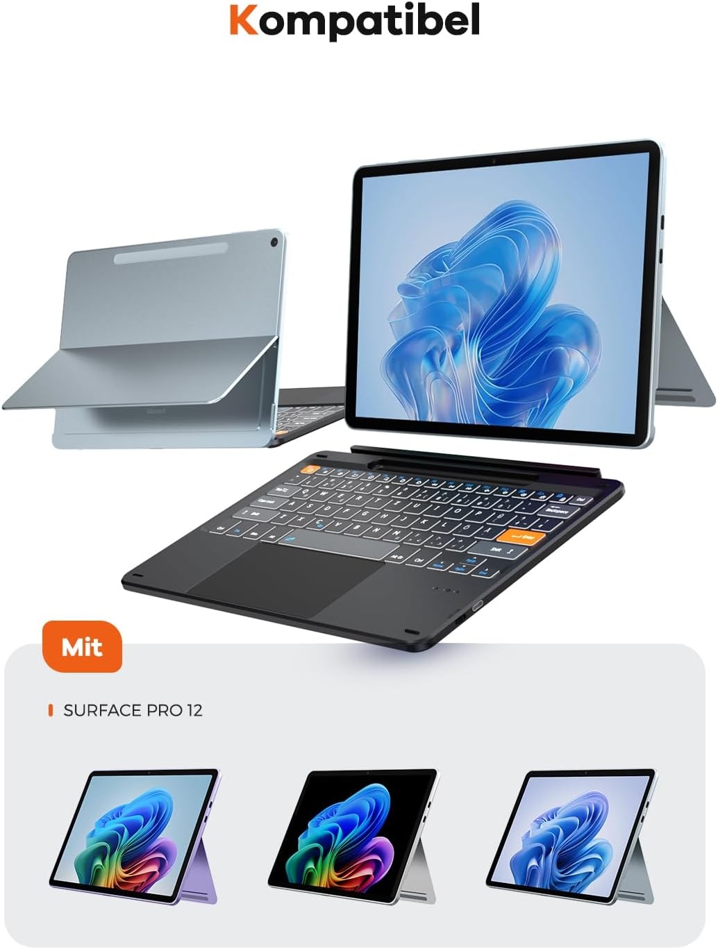 Doohoeek Bluetooth Toetsenbord voor Surface Pro 12 2025 | 27% Korting