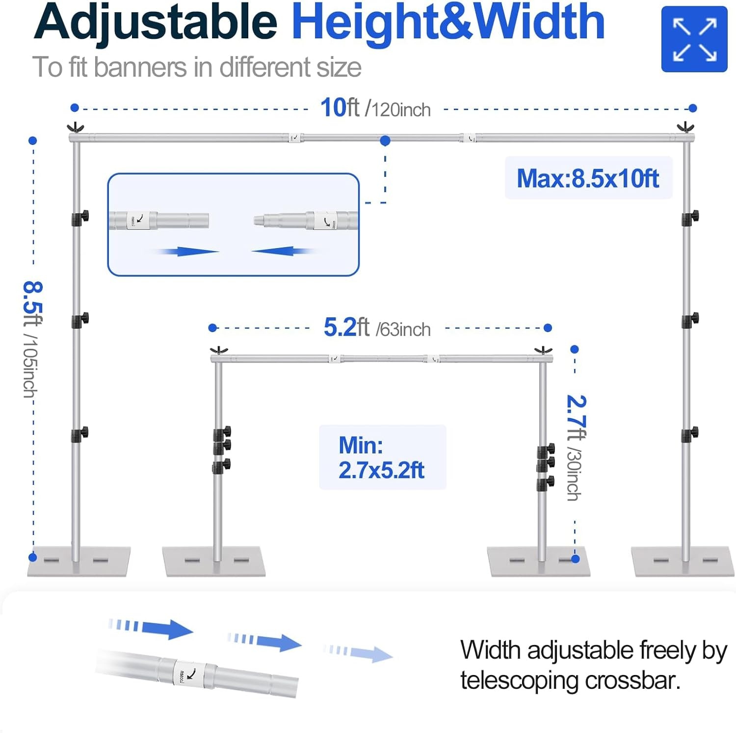 EMART Achtergrondstandaard 9x10ft - 33% Korting!