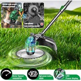 Groen-G Accu-grastrimmer met accu, 24 V accu, bosmaaier met 2 2,0 Ah accu en oplader, 3-in-1 bosmaaier, accu 90 cm-120 cm, telescoop en 90° rotatie accutrimmer voor tuin snoeien, groen