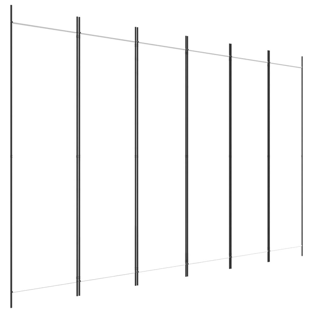 vidaXL Kamerscherm met 6 panelen 300x200 cm stof wit