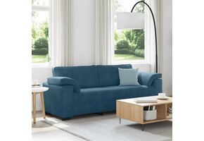 vidaXL 3-zitsbank Blauw Fluweel - 41% Korting!