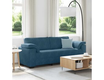 vidaXL 3-zitsbank Blauw Fluweel - 41% Korting!
