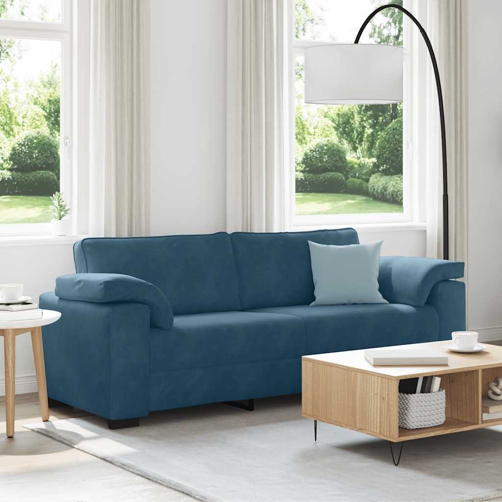 vidaXL 3-zitsbank Blauw Fluweel - 41% Korting!