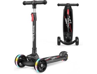 besrey Children's Roller, the Safe Tricycle with PU LED Luminous Wheels, Foldable, Height-Adjustable, Light Load up to 50 kg, for Little Boys and Girls