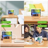 Yisen Houten bamboe oplaadstation voor meerdere apparaten, 5-poorts USB-oplaadstation voor iPhone, iPad, universele telefoons, tablets en andere USB-apparaten (met 5 USB-oplaadkabels)