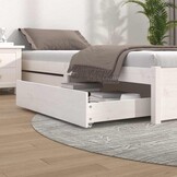 vidaXL Bedlades 2 st massief grenenhout wit