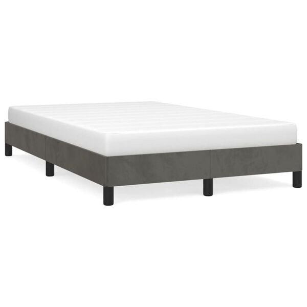 vidaXL Bedframe zonder matras 120x200 cm fluweel donkergrijs